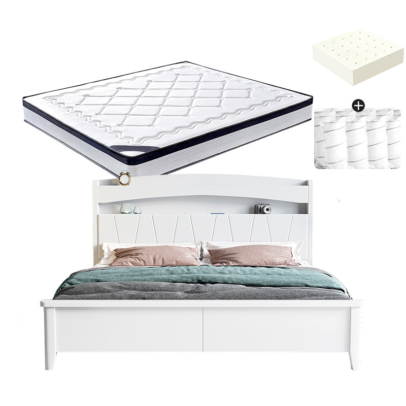 Modern Wood Bed Bookcase Included Standard Bed with Headboard