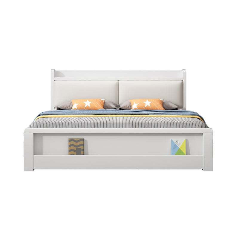 モダンウッドベッドの本棚には、寝室用のヘッドボード付きの標準的なベッドが含まれていました