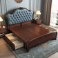 84,65 inch breed eigentijds paneelbed espresso standaardbed met hoofdeinde