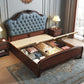 84,65 inch breed eigentijds paneelbed espresso standaardbed met hoofdeinde