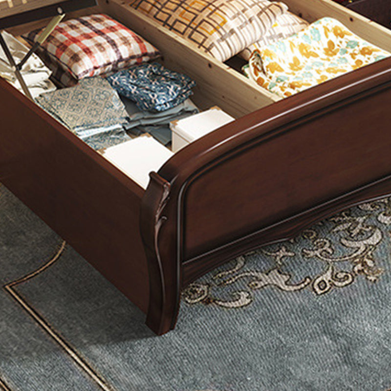 84,65 inch breed eigentijds paneelbed espresso standaardbed met hoofdeinde