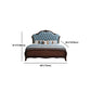 84,65 inch breed eigentijds paneelbed espresso standaardbed met hoofdeinde