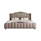 Glam Pine Wood avec tête de lit le matelas en panneau de camelback inclus Cadre de lit