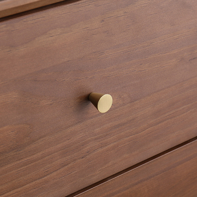 Mid-Century Modern Chest with Drawers and Straight Legs in Brown