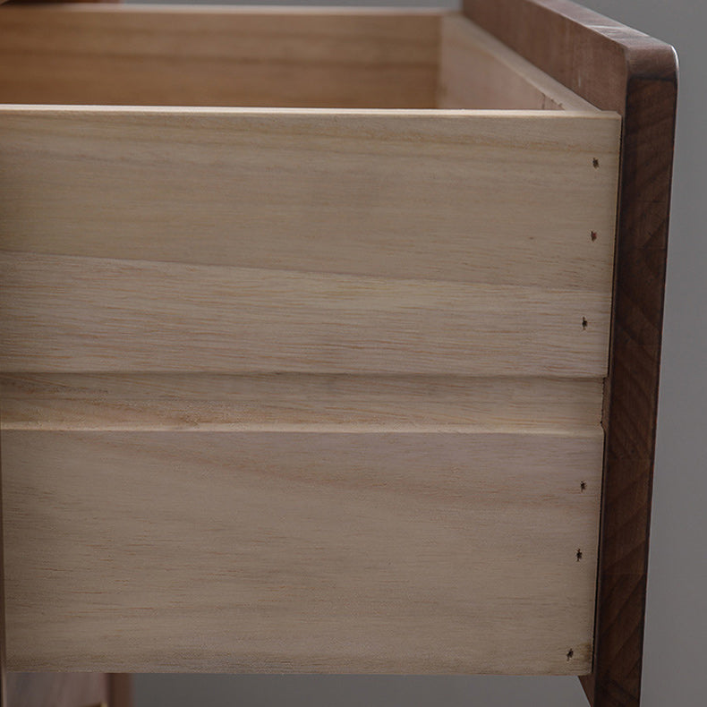Mid-Century Modern Chest with Drawers and Straight Legs in Brown