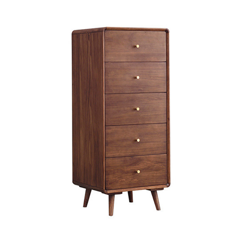 Mid-Century Modern Chest with Drawers and Straight Legs in Brown