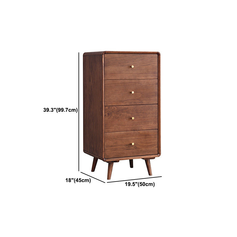 Mid-Century Modern Chest with Drawers and Straight Legs in Brown