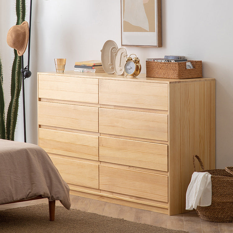 Poitrine d'accentuation du bois de pin contemporain avec 8 tiroirs coffre standard
