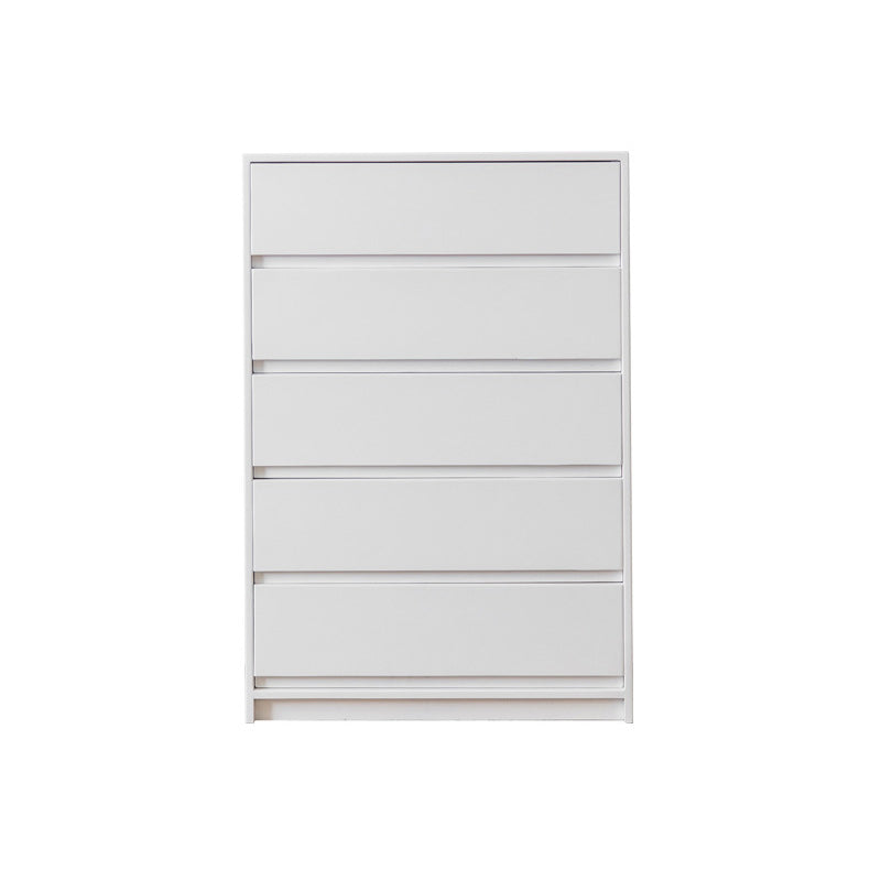 Mid-Century Modern Chest with 5 Drawers in Pine Wood Accent Chest White Clearhalo 'Cabinets & Chests' 'cabinets_chests' 'furn' 'furn_cabinets_chests' 'Furniture' 'Living Room Furniture' 5980776