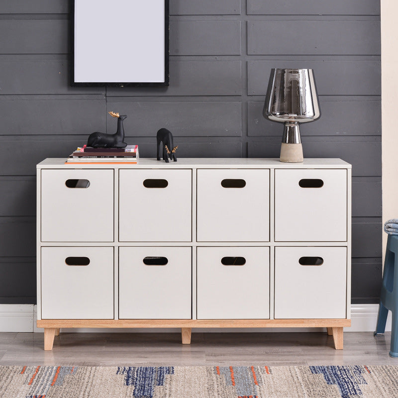 Contemporary Accent Cabinet with Withe Top and Natural Legs Cabinet
