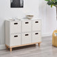 Contemporary Accent Cabinet with Withe Top and Natural Legs Cabinet