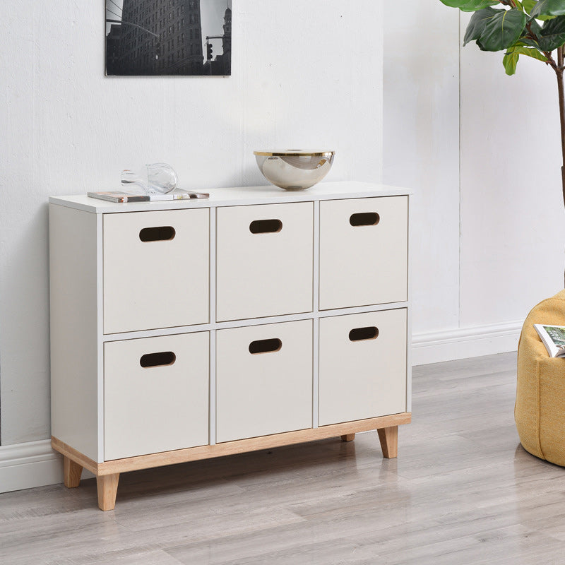 Contemporary Accent Cabinet with Withe Top and Natural Legs Cabinet