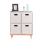 Contemporary Accent Cabinet with Withe Top and Natural Legs Cabinet