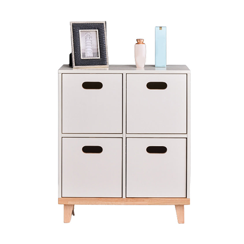 Contemporary Accent Cabinet with Withe Top and Natural Legs Cabinet