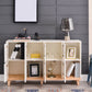 Contemporary Accent Cabinet with Withe Top and Natural Legs Cabinet
