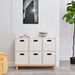 Contemporary Accent Cabinet with Withe Top and Natural Legs Cabinet