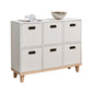 Contemporary Accent Cabinet with Withe Top and Natural Legs Cabinet