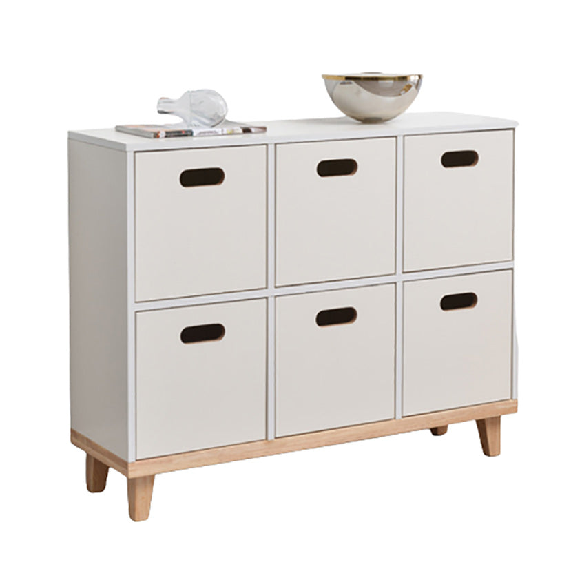 Contemporary Accent Cabinet with Withe Top and Natural Legs Cabinet
