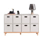 Contemporary Accent Cabinet with Withe Top and Natural Legs Cabinet