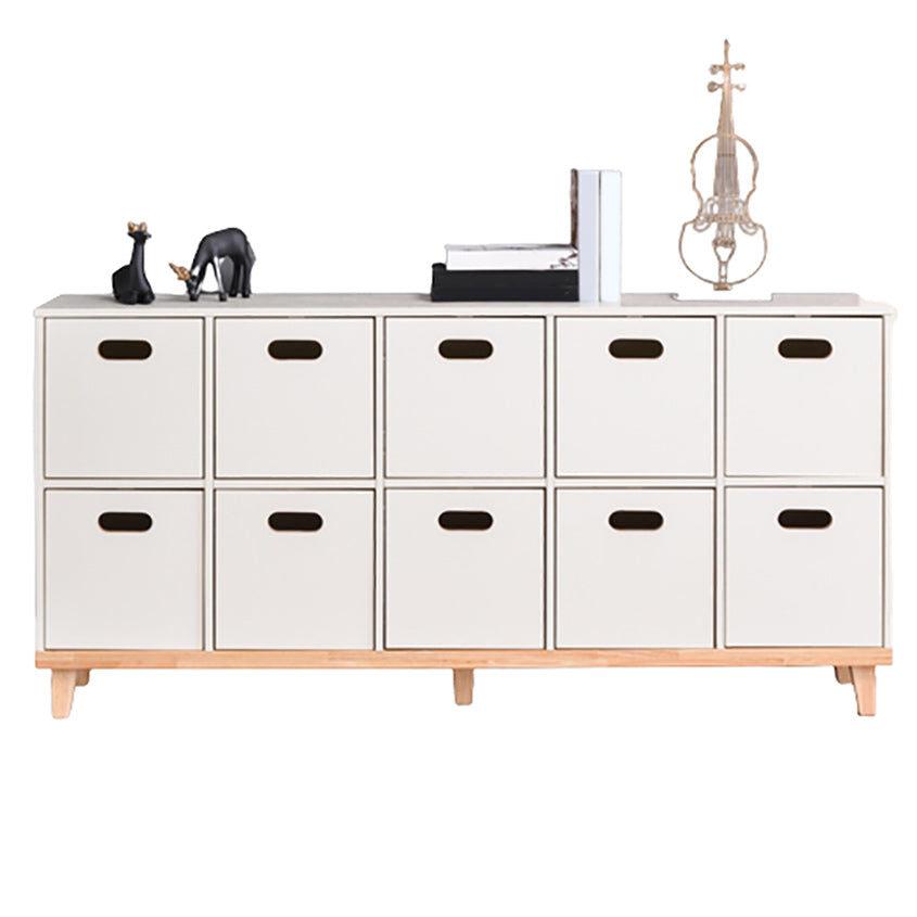 Contemporary Accent Cabinet with Withe Top and Natural Legs Cabinet