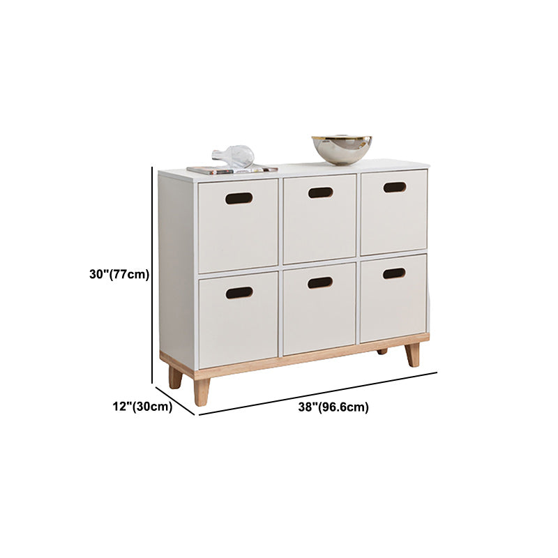 Contemporary Accent Cabinet with Withe Top and Natural Legs Cabinet