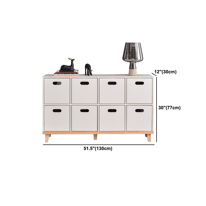 Contemporary Accent Cabinet with Withe Top and Natural Legs Cabinet