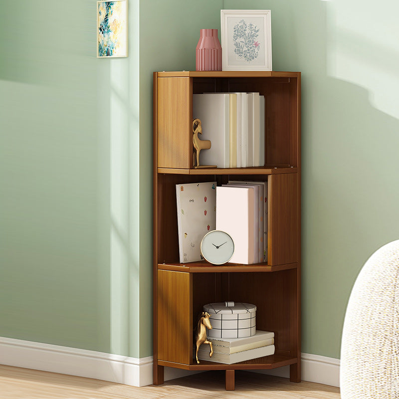 Mid-Century Modern Corner Cabinet with Shelves and Straight Legs in Brown 3 Clearhalo 'Cabinets & Chests' 'cabinets_chests' 'furn' 'furn_cabinets_chests' 'Furniture' 'Living Room Furniture' 5980826