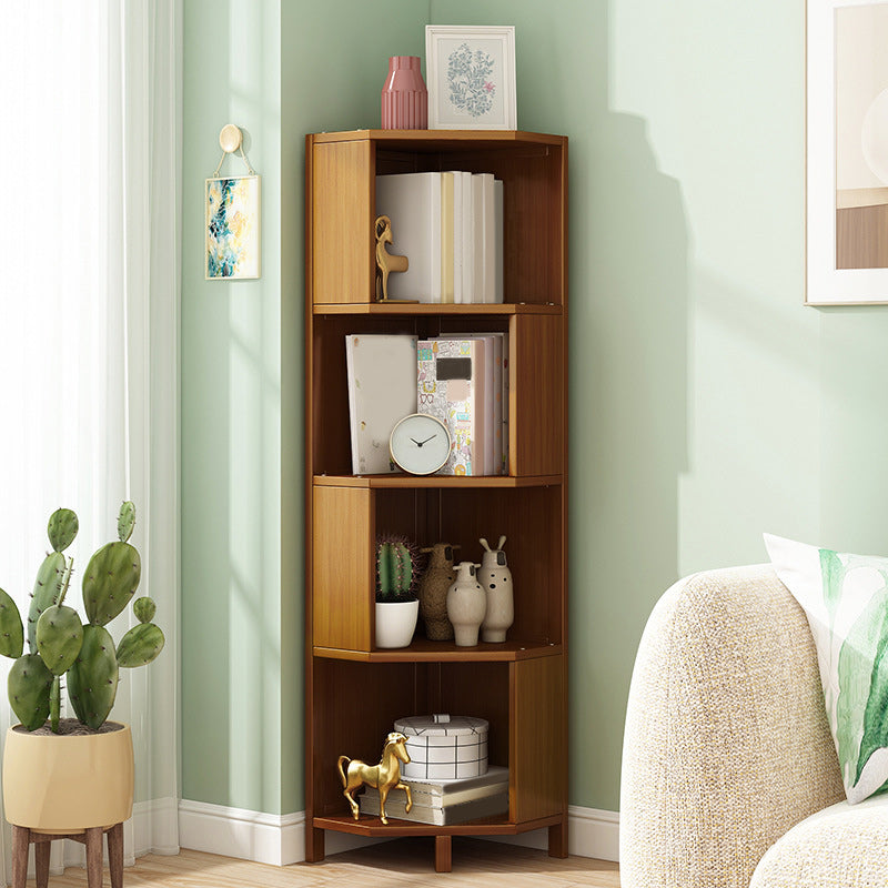 Mid-Century Modern Corner Cabinet with Shelves and Straight Legs in Brown 4 Clearhalo 'Cabinets & Chests' 'cabinets_chests' 'furn' 'furn_cabinets_chests' 'Furniture' 'Living Room Furniture' 5980827