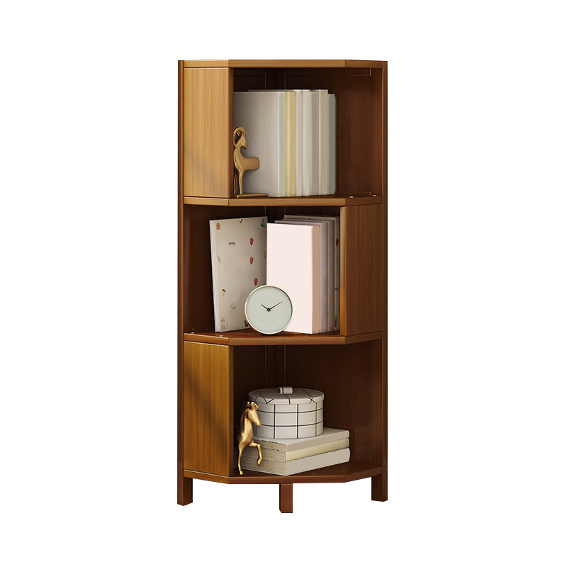 Mid-Century Modern Corner Cabinet with Shelves and Straight Legs in Brown Clearhalo 'Cabinets & Chests' 'cabinets_chests' 'furn' 'furn_cabinets_chests' 'Furniture' 'Living Room Furniture' 5980830