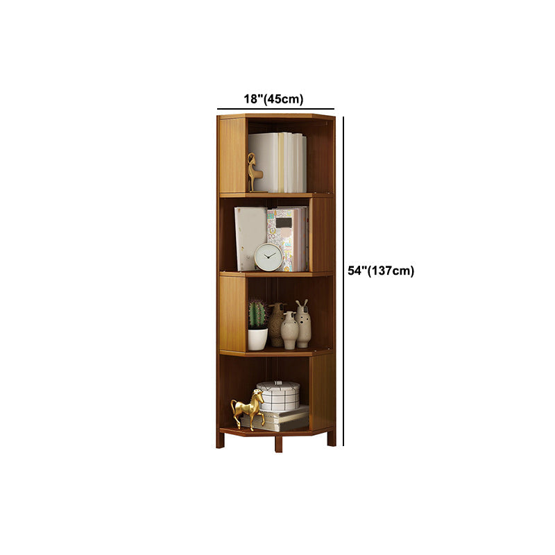 Mid-Century Modern Corner Cabinet with Shelves and Straight Legs in Brown Clearhalo 'Cabinets & Chests' 'cabinets_chests' 'furn' 'furn_cabinets_chests' 'Furniture' 'Living Room Furniture' 5980841