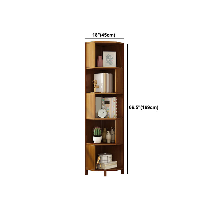 Mid-Century Modern Corner Cabinet with Shelves and Straight Legs in Brown Clearhalo 'Cabinets & Chests' 'cabinets_chests' 'furn' 'furn_cabinets_chests' 'Furniture' 'Living Room Furniture' 5980842