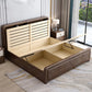 Traditional Wood Standard Bed Espresso Bed Frame with Headboard