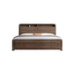 Traditional Wood Standard Bed Espresso Bed Frame with Headboard