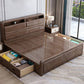 Traditional Wood Standard Bed Espresso Bed Frame with Headboard