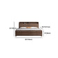 Traditional Wood Standard Bed Espresso Bed Frame with Headboard