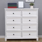 Contemporary White Accent Chest with Drawers and Solid Wood Bun Feet
