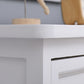 Contemporary White Accent Chest with Drawers and Solid Wood Bun Feet