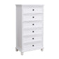 Contemporary White Accent Chest with Drawers and Solid Wood Bun Feet