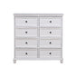 Contemporary White Accent Chest with Drawers and Solid Wood Bun Feet