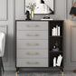 Grey Accent Chest with Solid Wood Straight Legs and Drawers Chest