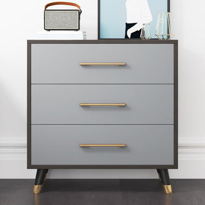 Grey Accent Chest with Solid Wood Straight Legs and Drawers Chest