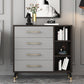 Grey Accent Chest with Solid Wood Straight Legs and Drawers Chest