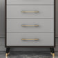 Grey Accent Chest with Solid Wood Straight Legs and Drawers Chest