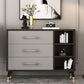 Grey Accent Chest with Solid Wood Straight Legs and Drawers Chest