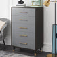 Grey Accent Chest with Solid Wood Straight Legs and Drawers Chest