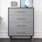 Grey Accent Chest with Solid Wood Straight Legs and Drawers Chest
