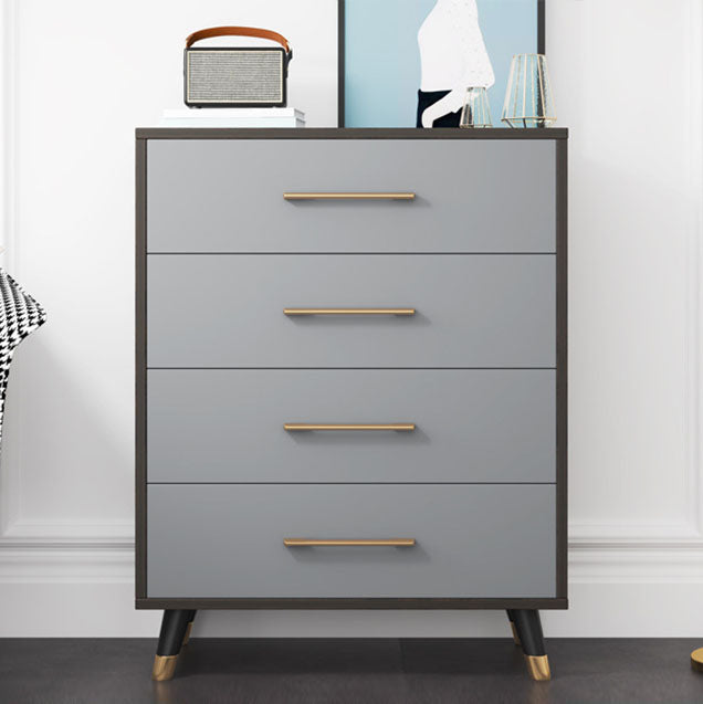 Grey Accent Chest with Solid Wood Straight Legs and Drawers Chest