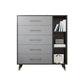 Grey Accent Chest with Solid Wood Straight Legs and Drawers Chest