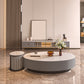Glam Slate Coffee Table Oval Pedestal Coffee Table with Drawer Clearhalo 'Coffee & Accent Tables' 'Coffee Tables' 'coffee_tables' 'furn' 'furn_coffee_tables' 'Furniture' 'Living Room Furniture' 5980903