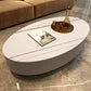 Glam Slate Coffee Table Oval Pedestal Coffee Table with Drawer Clearhalo 'Coffee & Accent Tables' 'Coffee Tables' 'coffee_tables' 'furn' 'furn_coffee_tables' 'Furniture' 'Living Room Furniture' 5980914